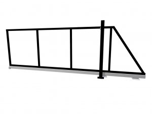 POSUVNÁ BRÁNA SAMONOSNÁ (d)3,5/4,9m.(v)1,5m.-BARVA